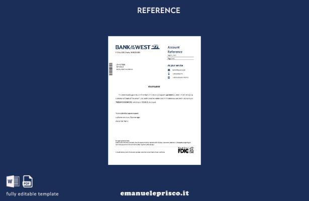 modello di riferimento per la chiusura della Bank of the West in stile verificat